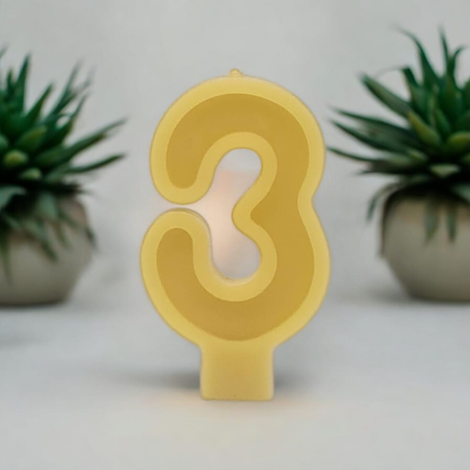 Set Candele Di Compleanno Numeri 3D - Blu Bianco Ghiaccio Con Fiocchi Di Neve - 6 Candeline Lunghe Sfumate